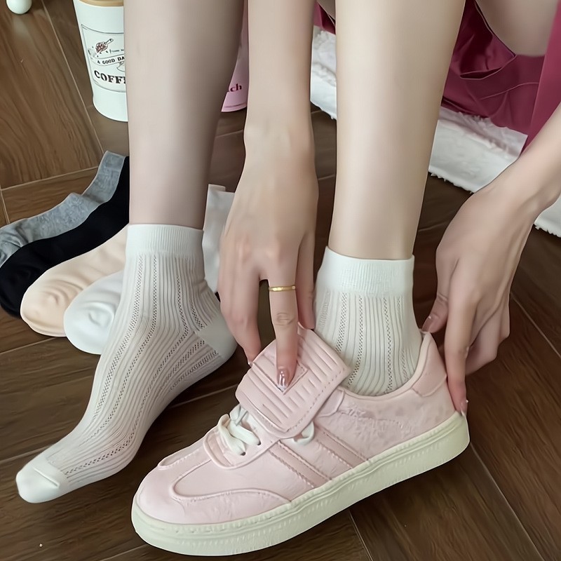 Socks Women's Summer Thin Mesh Socks Elegant Ballet Style Socks Women's Medium Tube Breathable Sweet Girls Solid Color Socks