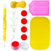 Yellow coloured pencils, tools set
