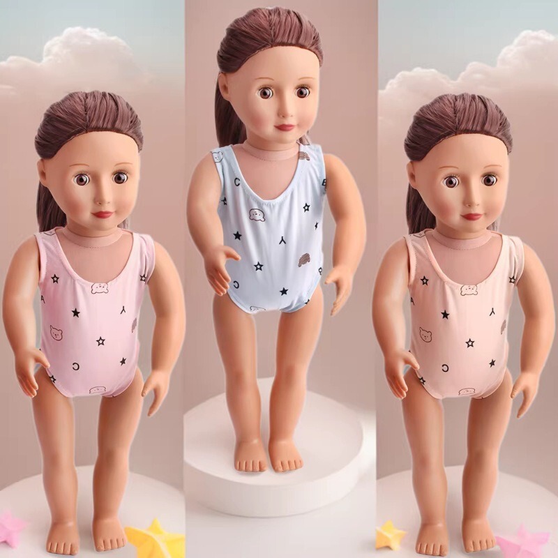 18inch American Girl Doll Simple Cute Printed Swimsuit 43cm Doll Swimsuit Factory Direct Supply