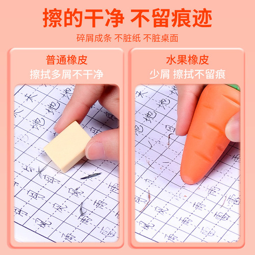 Fruit-shaped eraser, super cute, high-quality, adorable, specially designed for primary school students, dust-free, clean, safe for art use, non-toxic eraser