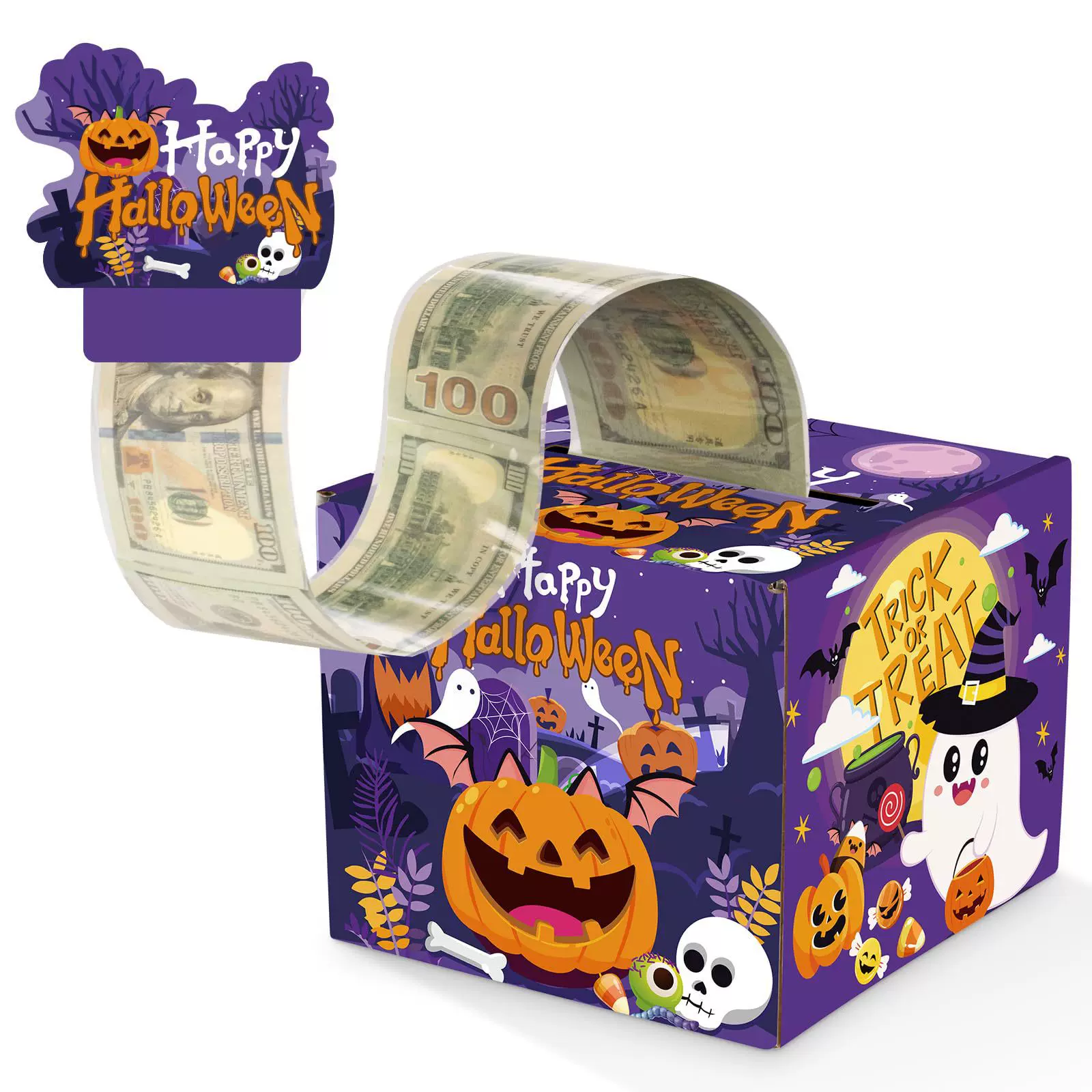万圣节现金拉盒DIY万圣节快乐惊喜礼品盒儿童套装成人生日派对