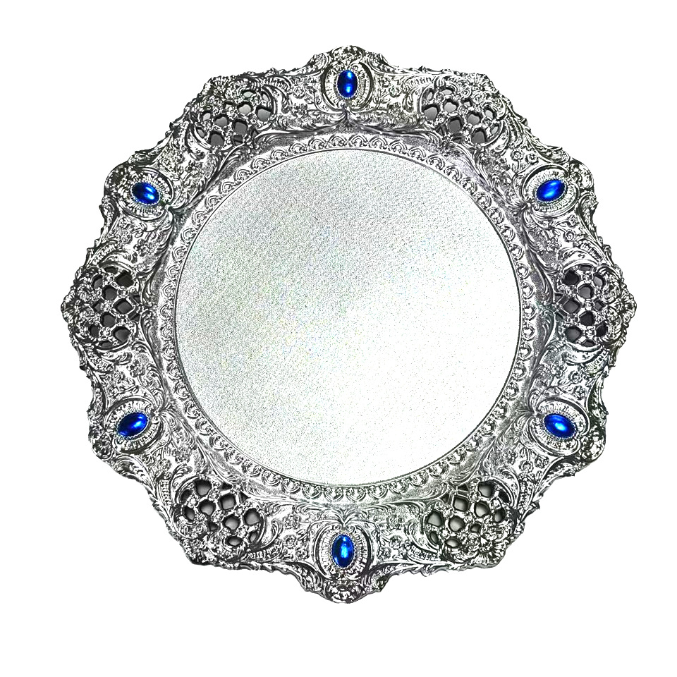 Fábrica de comercio exterior transfronterizo placas de cargador huecas gemas almohadillas de encaje restaurante hotel fiesta de boda