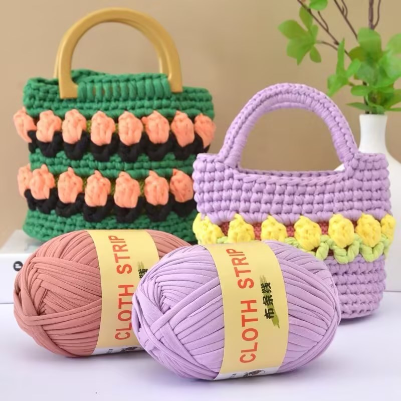 Gran gancho de línea de tela muñeca zapatillas de almacenamiento cesto cojín manta ganchillo DIY material casero tela gruesa trenzado