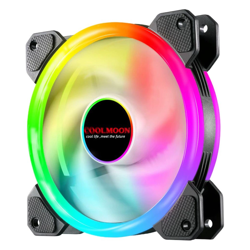 RGB охлаждающий вентилятор 12cm настольный компьютер светодиодный фантомный цвет с двойным диафрагмой бесшумный вентилятор корпуса ARGB
