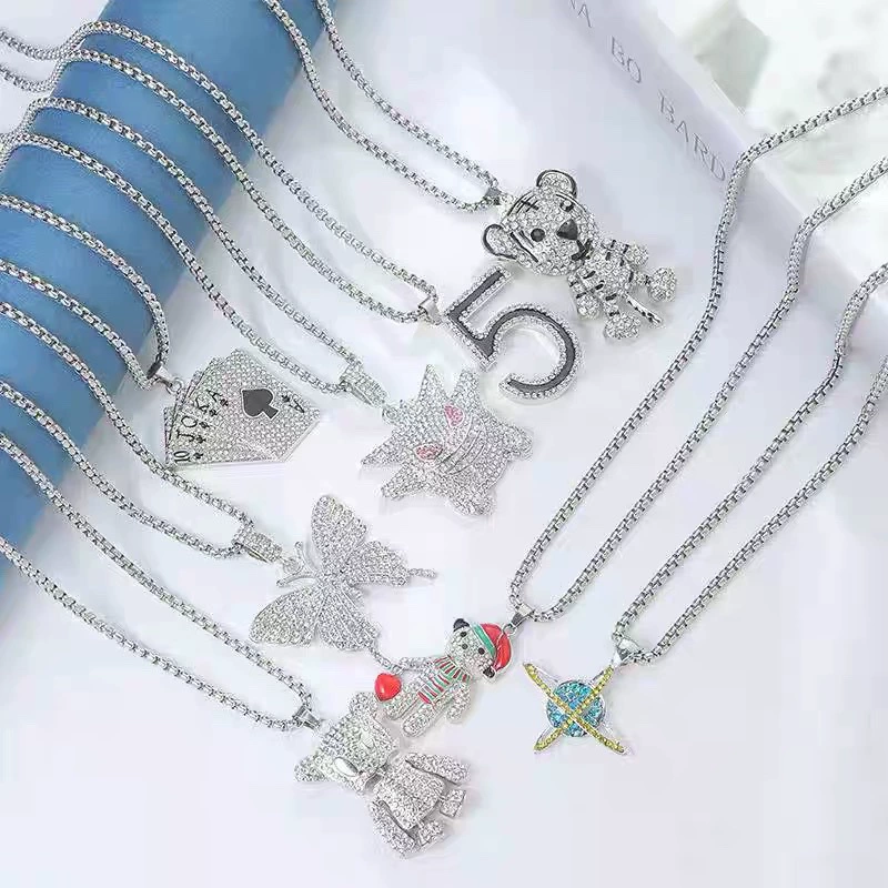 Brand necklace, pendant hip-hop style, universal long sweater, internet celebrity, diamond encrusted, light luxury style, wholesale