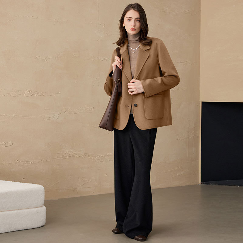 2026 Autumn/Winter New Cashmere Coat Double-Sided Woolen Jacket for Petite Figures, Suit Collar, Elegant Woolen Coat 2026 Autumn/Winter New Cashmere Coat Double-Sided Woolen Jacket for Petite Figures, Suit Collar, Elegant Woolen Coat