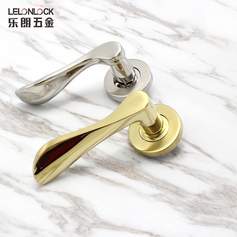 304 stainless steel split handle lock with full copper lock core indoor anti-theft door lock, bedroom door handle mechanical door lock