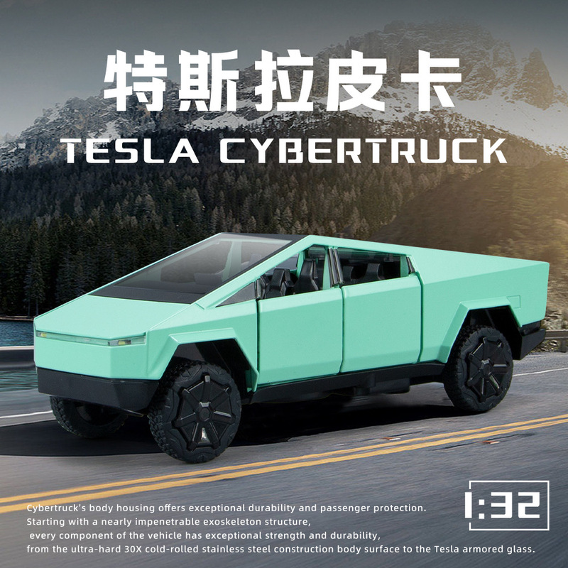 1:32 Tesla Pickup Truck Alloy Car Model Ornaments Boys Kidsren Toys Boys Gifts Cross-Border Wholesale Hot Selling 1:32 Tesla Pickup Truck Alloy Car Model Ornaments Boys Kidsren Toys Boys Gifts Cross-Border Wholesale Hot Selling