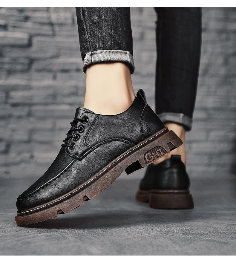 2024 new leather men, vintage style, polished work clothes, business formal, casual, young people, board shoes for men_voghion.com