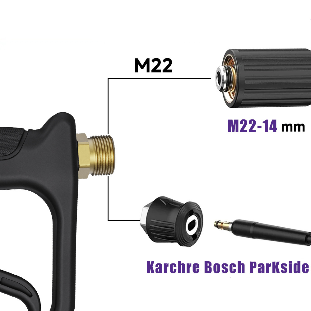 Nueva máquina de limpieza transfronteriza pistola de agua de alta presión 4500PSI lavado de autos de cobre puro para el hogar pistola de agua de alta presión boquilla rociadora