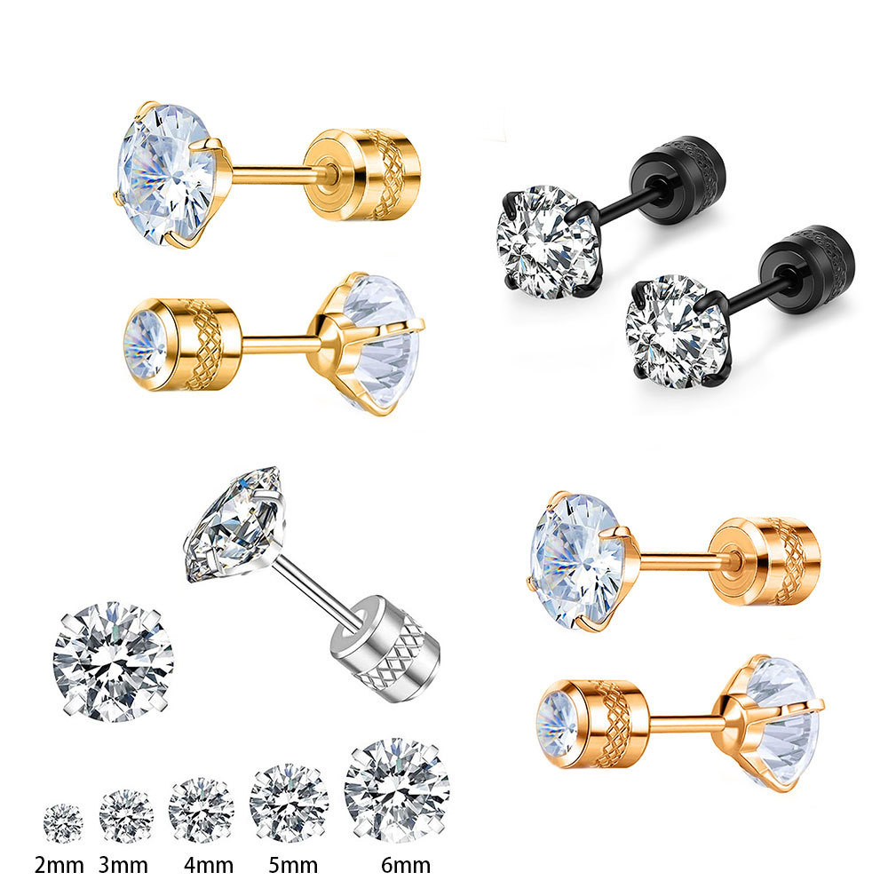 Hypoallergenic Sleep Stud Earrings In Titanium For Comfort_voghion.com