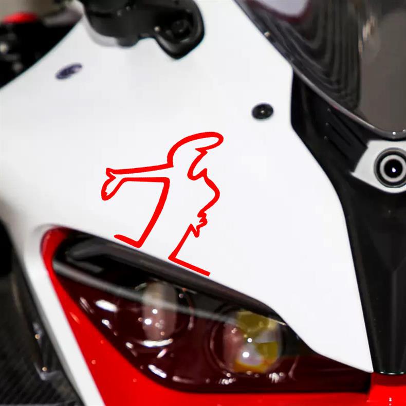 Decorazione per auto con incisione creativa personalizzata, raffigurante un omino dei cartoni animati, riflettente, per veicoli elettrici e motociclette._voghion.com