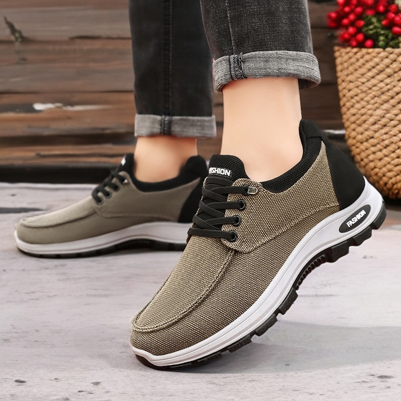 Zapatos de hombre zapatos de verano nuevos zapatos deportivos zapatos para correr transpirables zapatos de tela cómodos de suela suave zapatos de hombre de boca baja de suela gruesa