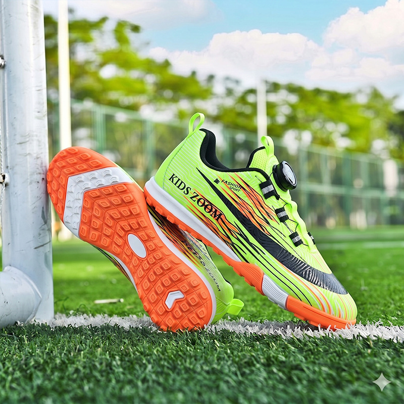 Children's Soccer Shoes With Rotary Buckle For Competition_voghion.com