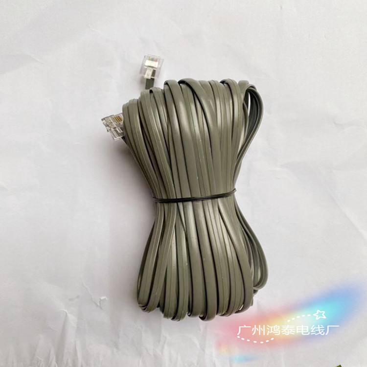 6P4C电话直线,1米成品,电话线连接线