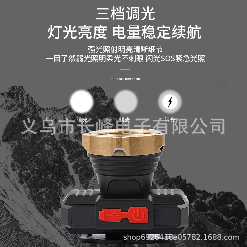 Transfronterizos mini faro de luz fuerte portátil faro de emergencia lámpara magnética USB carga lámpara de trabajo linterna montada en la cabeza image 4