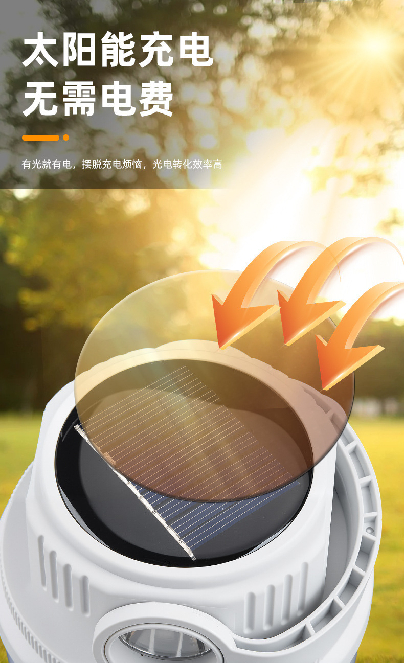 太阳能露营充电户外照明灯摆摊帐篷停电应急家用野营灯氛围灯新款