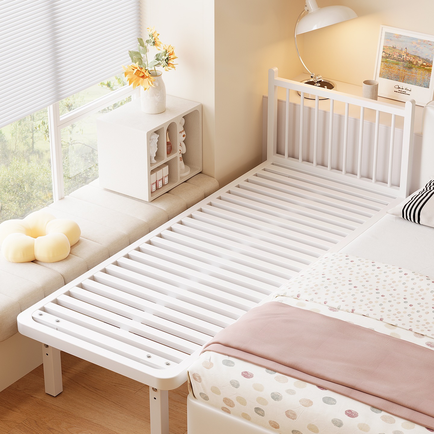 Adjustable Wrought Iron Lift Bedroom Splicing Bed Seamless Connection Large Bed Magic Bedside Widening Children's Separate Small Bed