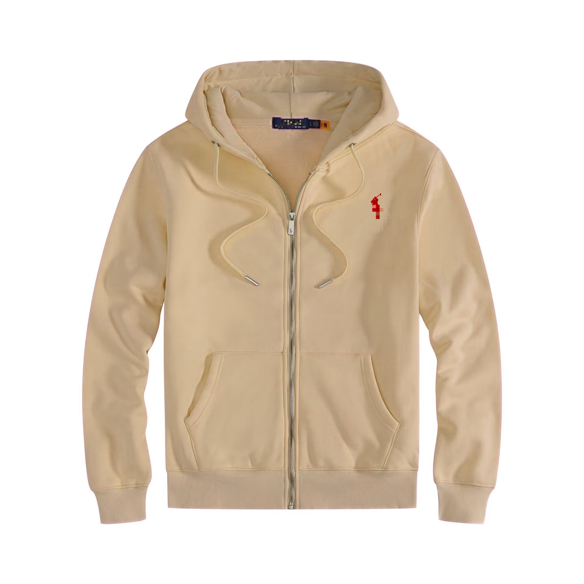 Zipper khaki-red label