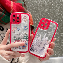 圣诞树雪人适用iPhone15流沙手机壳苹果12雪花13可爱女14pro软11p