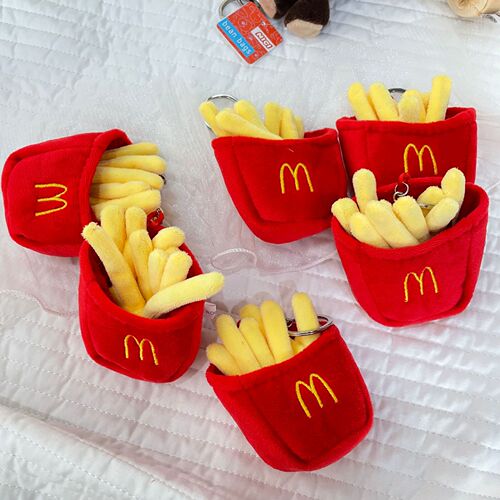 Cartoon creative French fries plush toy doll pendant grabbing machine doll keychain pendant doll GJ157