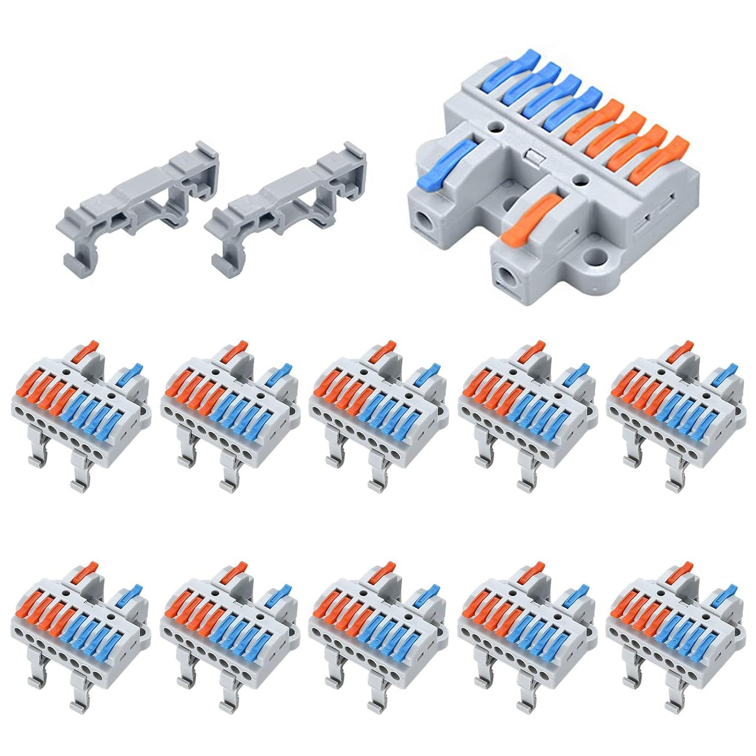 kuosbiu 10Set DIN Rail Terminal Blocks, DIY Splicing Wire Co