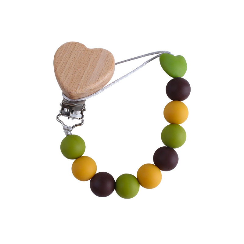 Nueva historieta haya amor chupete clip bebé creativo bebé DIY chupete cadena amor silicona chupete cadena anti-gota