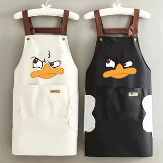 新款家用厨房防水油做饭围裙可爱围兜大人上班无袖餐饮工作服男女