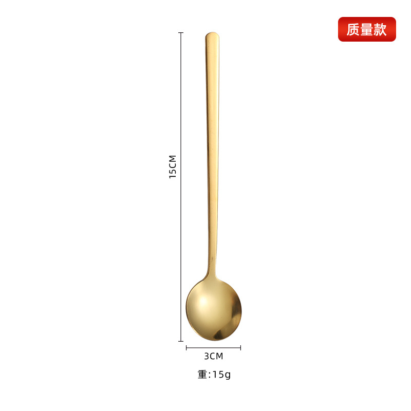 Edelstahl Kaffeelöffel Rund Mit Langem Griff Für Dessert_voghion.com