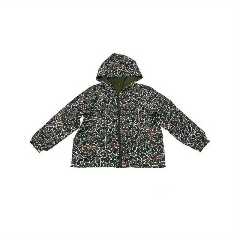 Women's Camouflage Hooded Sweatshirt Jacket Long Sleeved Zipper Pocket_ecoleips.com