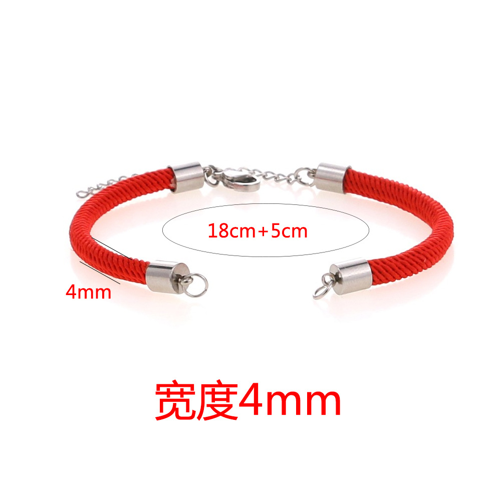 Acero inoxidable DIY Milán hilo tejido rojo ajustable cuero cuerda pulsera joyería pulsera producto semiacabado Accesorios básicos image 7