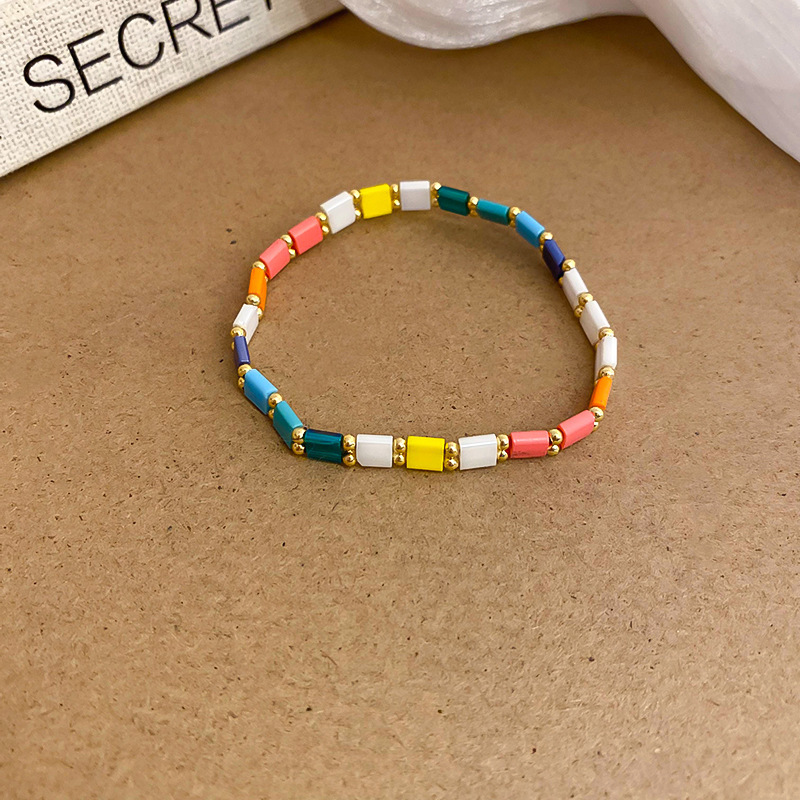 Estrellas de dopamina, gotas de aceite, cuentas de arroz, pulsera con cuentas, accesorios de pulsera dulce de verano, joyería de alta gama de nicho al por mayor