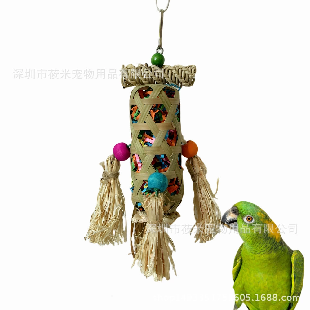 Игрушка-попугай бамбук разнообразие робот игрушка птица Кукуруза шелк сбрасывая душная игрушка красочная кукуруза лист Кормление рвать