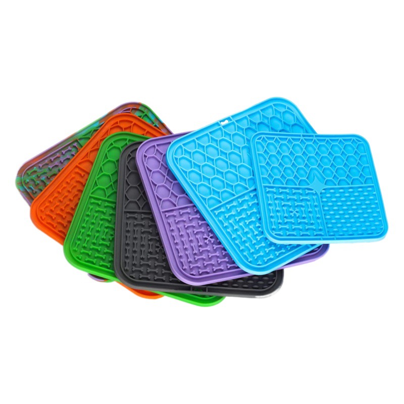 Plato para lamer para perros, popular transfronterizo, almohadilla para lamer para mascotas, ventosa de silicona, almohadilla para lamer comida lenta, cuenco para comida lenta antiasfixia