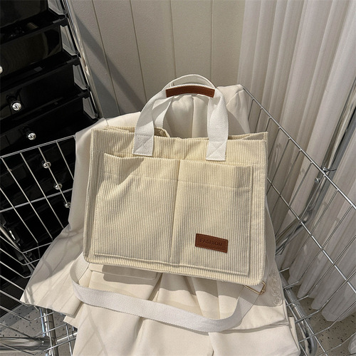 Corduroy Large Capacity Fashion Handbag  Spring and Summer New Fashion Style This Year’s Popular Shoulder Bag Tote Bag