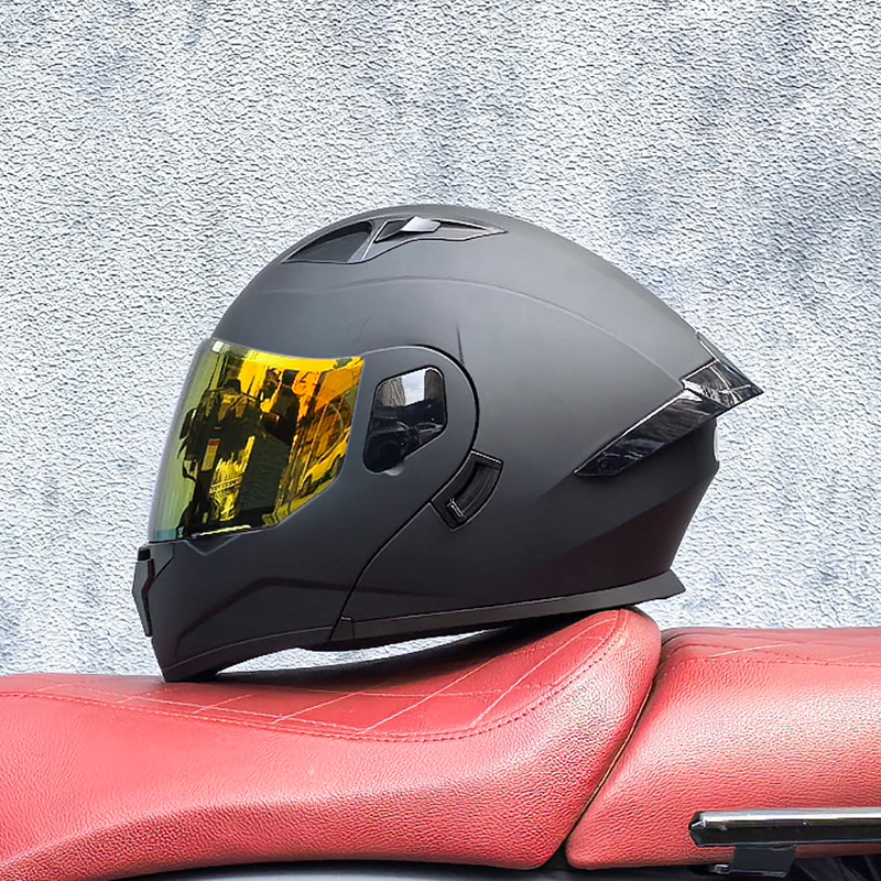 Orz casco de carcasa pequeña casco de cara a cara casco de motocicleta locomotora de doble lente hombres y mujeres de cuatro estaciones casco de crucero grande