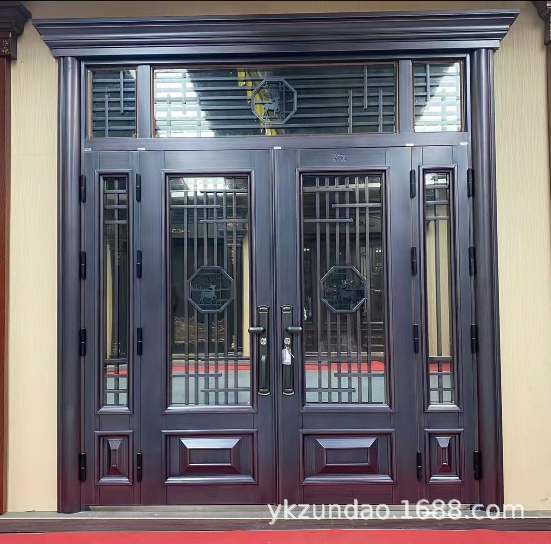 四开锌合金别墅玻璃大门