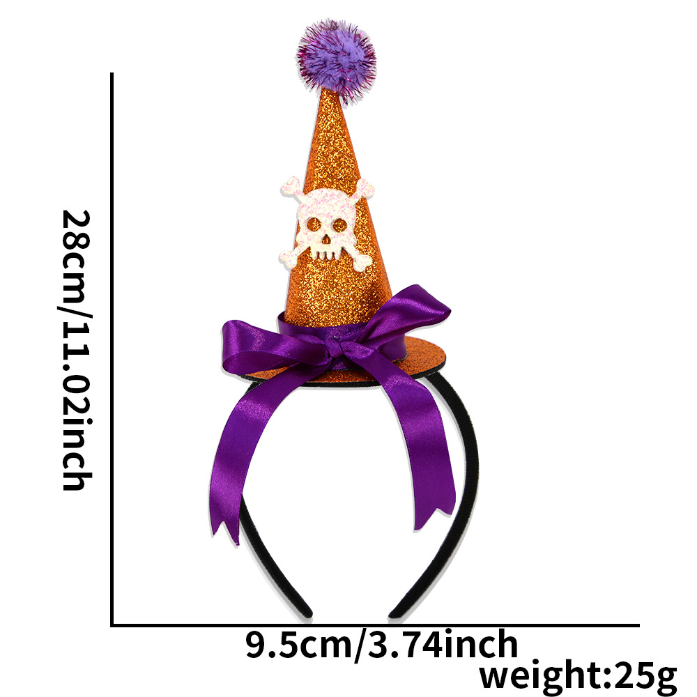 Sombrero de bruja tridimensional de pelo de esqueleto