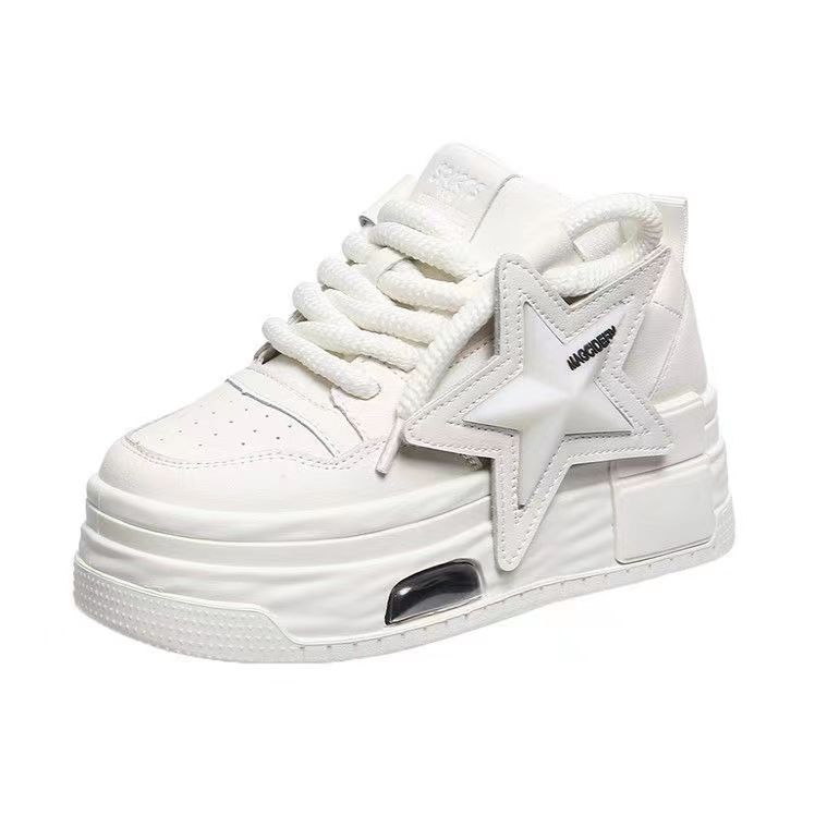 Estación independiente de comercio exterior Tendencia nueva estrella de cinco puntas otoño plataforma plataforma zapatos mujer moda casual zapatos blancos mujeres