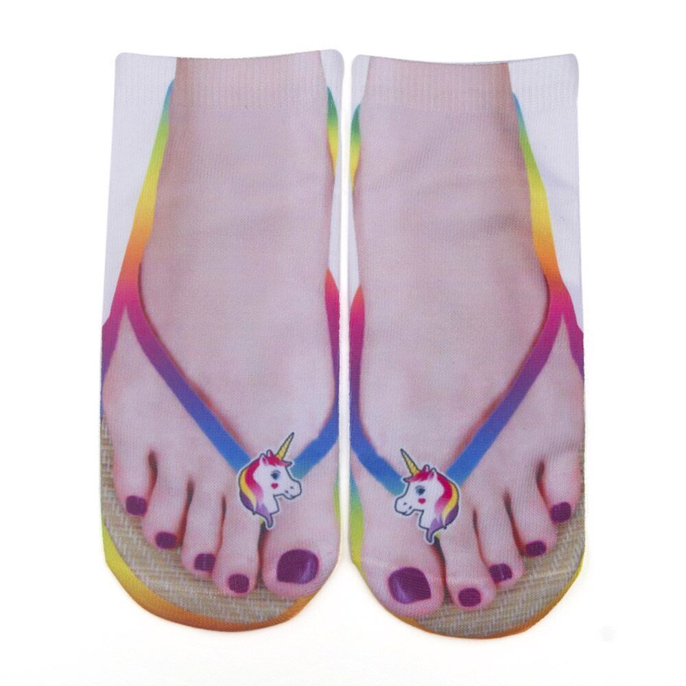 El mismo estilo TikTok populares chanclas 3D Calcetines impresos tridimensionales creativos divertidos calcetines de uñas calcetines de barco ventas directas de fábrica