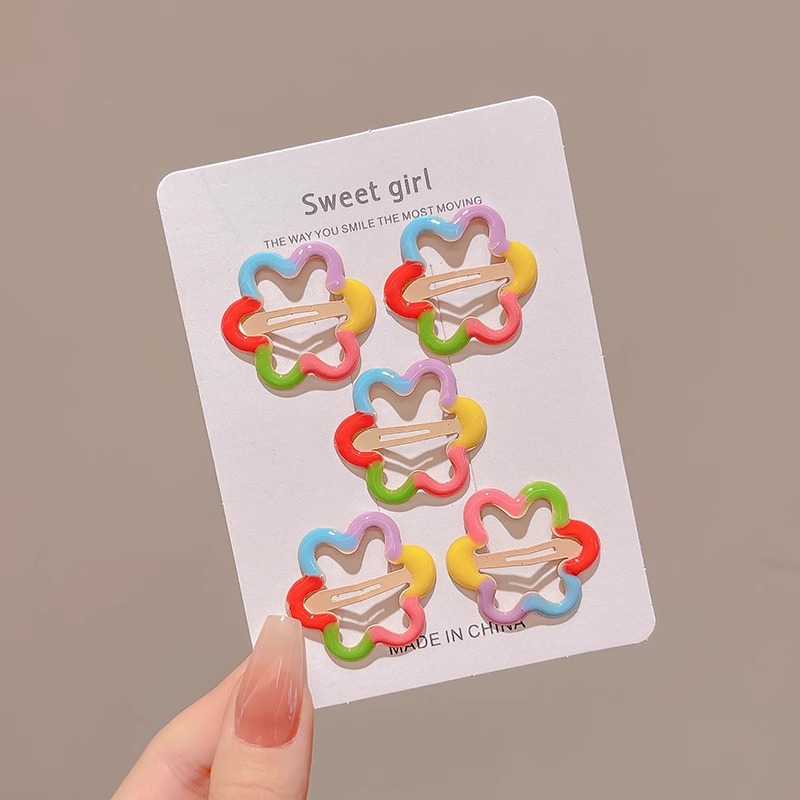 Pinza bb de color dopamina para niños cabello roto estrella de cinco puntas horquilla para niñas que no lastima el cabello, pinza para el cabello con flequillo para bebés, accesorios para el cabello lindos