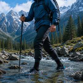 男士防水袜棉Cotton徒步登山袜口防水透气内里吸汗保暖不勒脚
