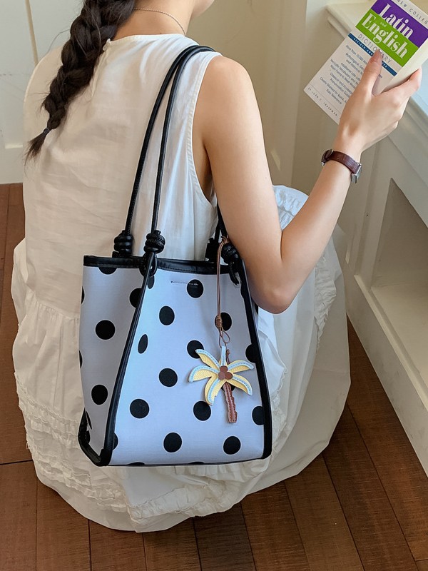 Bolsa de punto de onda de gran capacidad para mujeres 2026 verano nuevo ocio simple hombro brazo bolso de viaje al trabajo bolsa de mano