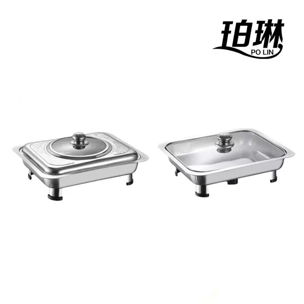 Cross-border Stainless Steel Four-leg Stove Buffet Square Stove Visual Glass Cover Cross-border Foreign Trade Removable Combination Foot