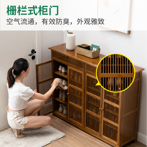 Simple shoe rack dormitory home door storage drawer cabinet dust-proof shoe cabinet multi-layer economical solid wood storage rack