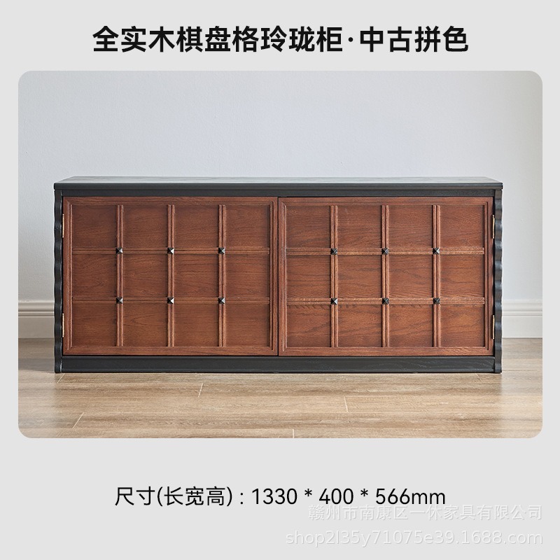 法式中古实木电视柜模块组合巧克力玲珑柜骨骼线复古落地柜展示柜|undefined