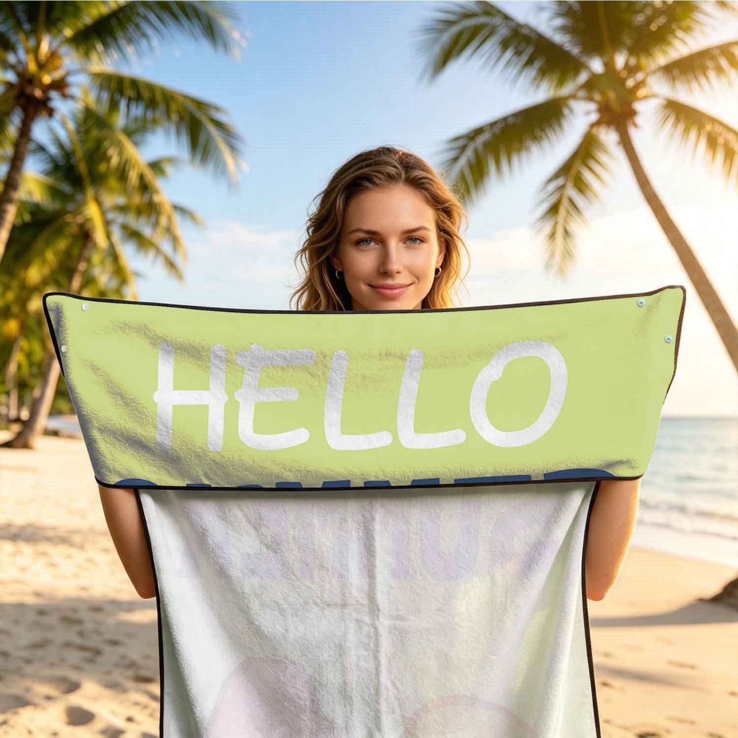 Summer bath towel and car seat cover 2-in-1, ultra-fine fiber outdoor beach and car dual-use universal seat cushion