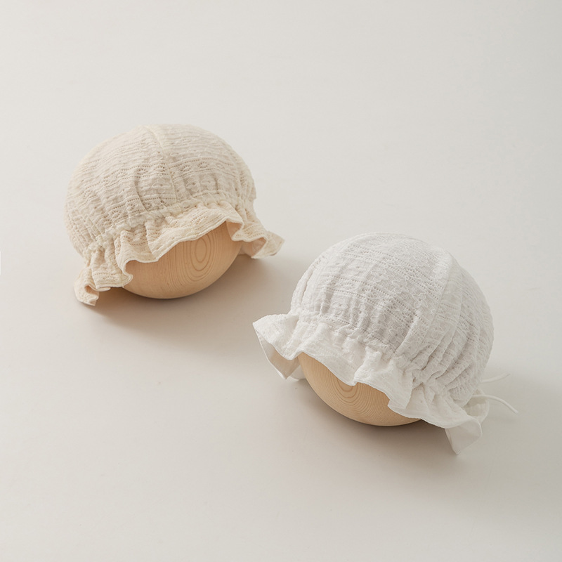 Sombrero de encaje princesa coreana primavera y otoño sombrero de bebé femenino ajustable de 1 año al aire libre sombrero de pescador para niños pequeños