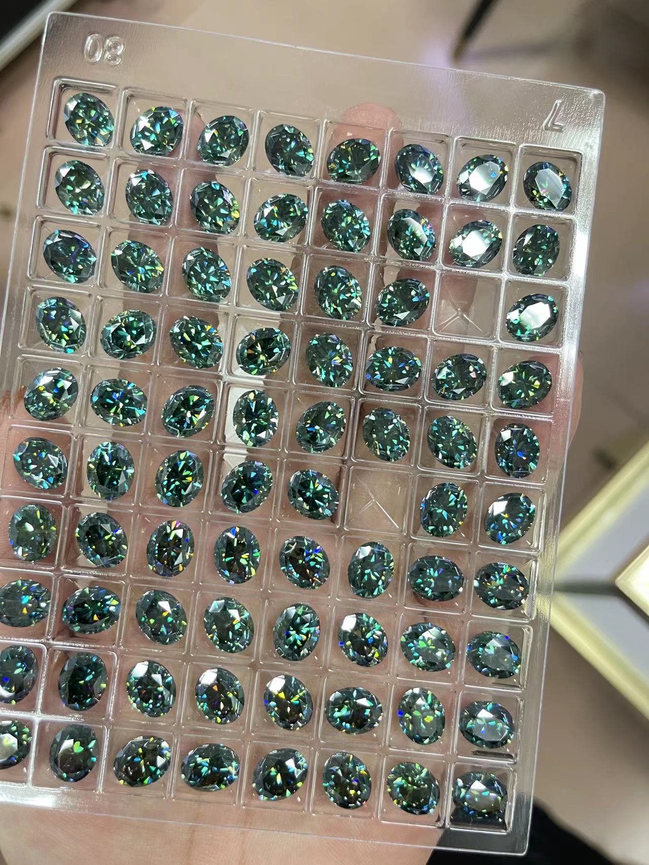 Muestra de color azul y verde (1 quilates)