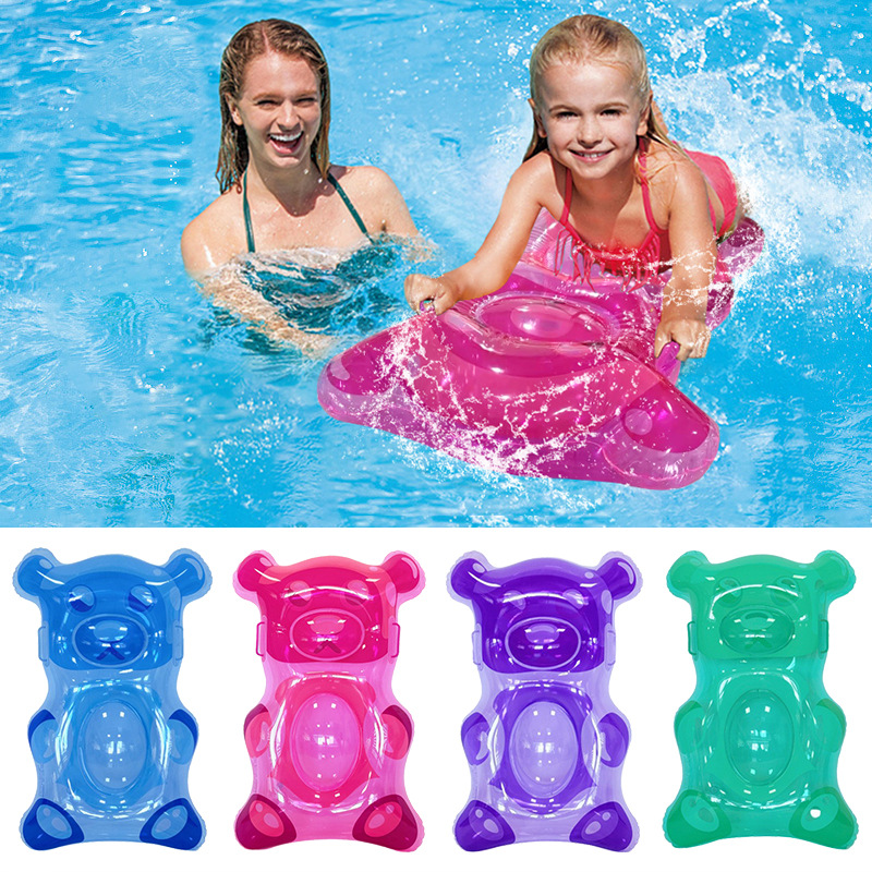 Cross-Border Summer Water Ski Board Outdoor Portable Environmentally Friendly Thickeneded Pvc Transparent Jelly Bear Inflatable Surfboard